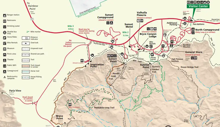 Bryce Canyon Mapa