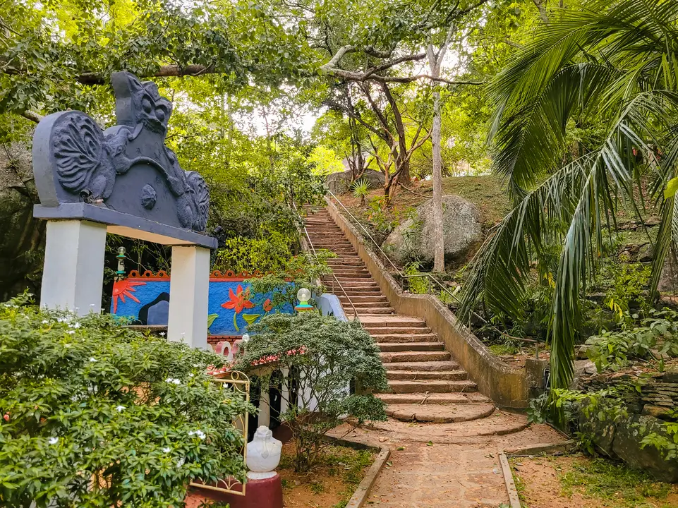 Staircases at the beginning of the hike to Pidurangala Rock