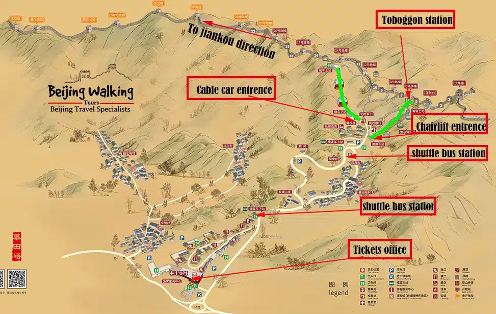 How to visit Mutianyu: step-by-step guide to explore the Great Wall of China 15 Mutianyu-Map