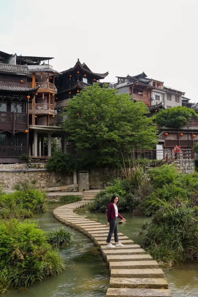 Stepping stones in Furong Ancient Town