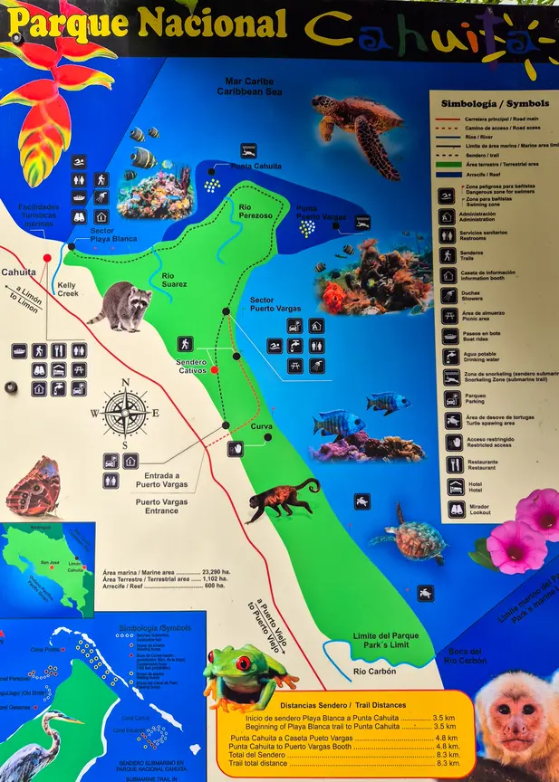 Cahuita National Park Guide: everything you need to know 18 Map of Cahuita National Park